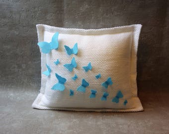 decorative pillows, butterfly pillow, embroidered pillow, pillow covers, baby room decor, name pillow, personalized pillows, baby gift, Art