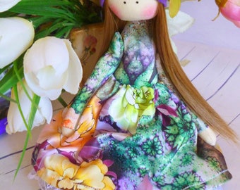 Handmade doll, Tilda dolls, Decorative Doll, Shabby Chic Nursery, Little Girl toys, Shabby Cloth dolls,ballerina doll.Fabric Doll