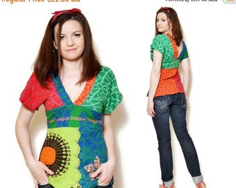 multicolor blouse etsy multicolor blouse etsy