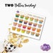 TWO Dollar Tuesday - Grocery Shopping Colorful Gold Glitter Baskets - Food Chores - 1 Sheet, 20 Stickers - Perfect for use in ANY Planner!