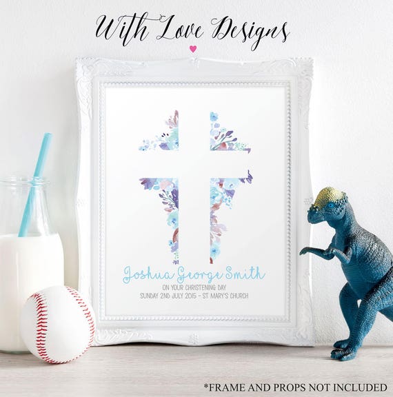 Baby Boy Blue Christening Baptism Naming Day Personalised