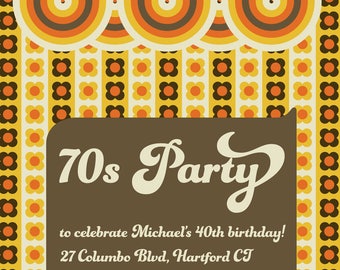 Seventies party decor 1970s party poster printable 70s