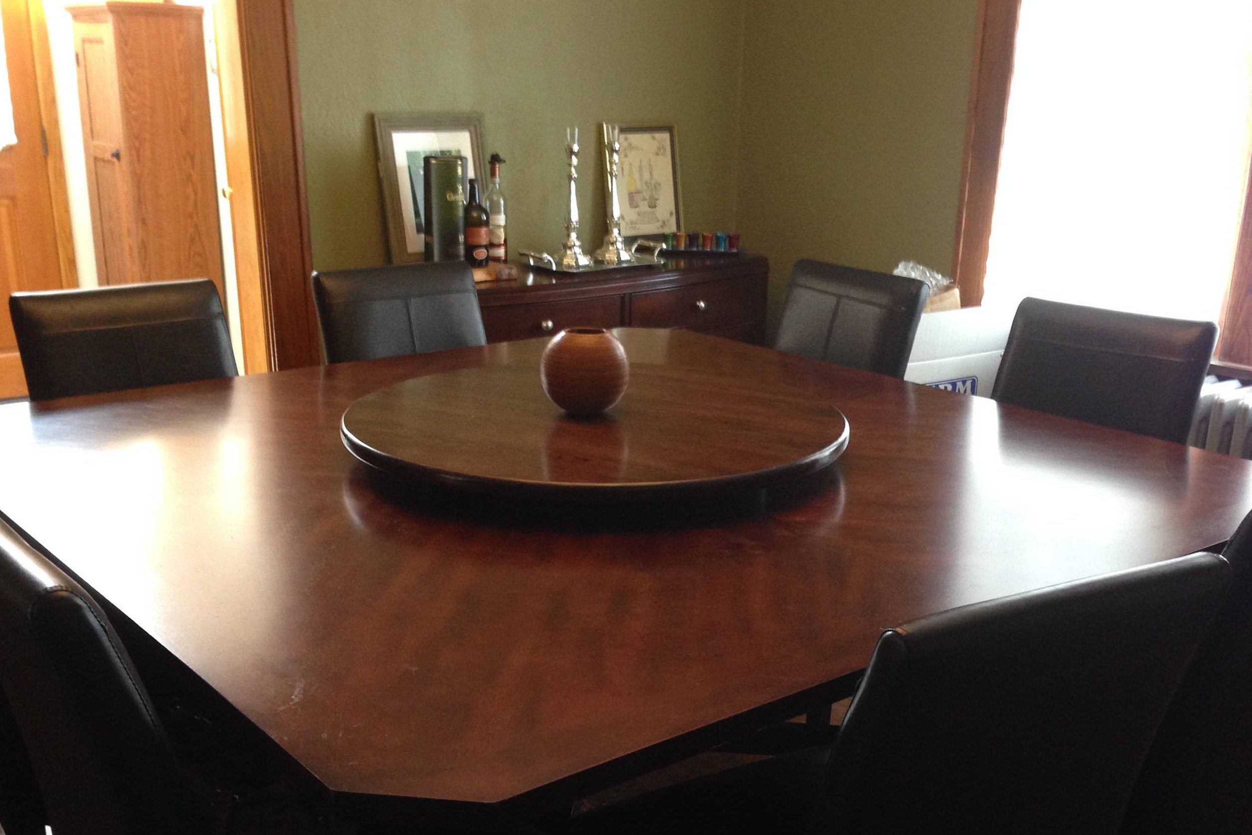 Wood Lazy Susan Table Centerpiece