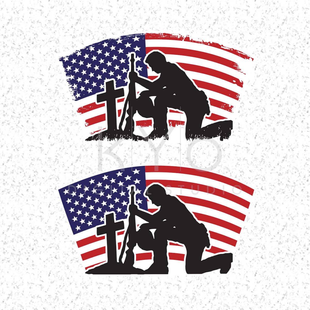 American Flag with Fallen Soldier Svg files Dxf Png Eps