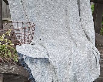 linen blanket throw fringe heavy