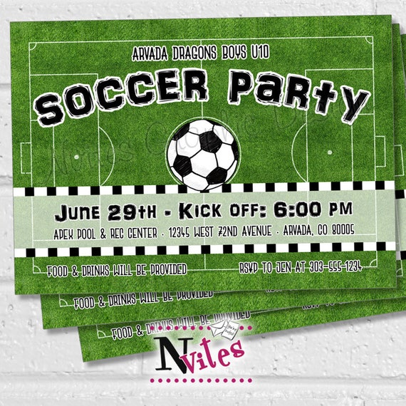 Soccer Party Invitation Soccer Party Soccer Team Party