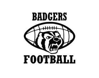 Badgers Football high school college SVG File Cutting, DXF, EPS design, cutting files for Silhouette Studio and Cricut Design space