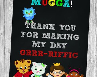 Printable Daniel Tiger Birthday Goody Bag Tags Orange