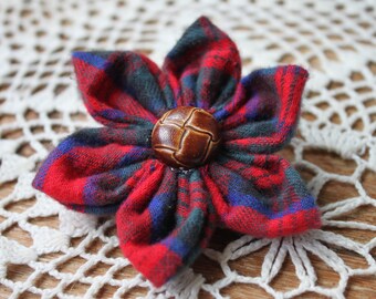 Plaid Hair Barrette - Red, Green, Blue