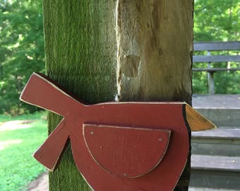 Wooden Cardinal Ornament, bird ornaments, cardinal ornament, christmas cardinal, wood ornament, red bird ornament, red bird