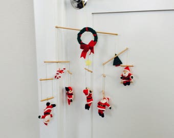 Vintage 1986 Kurt S. Adler Collectors Corner Acrobatic Santas Mobile/Kurt S. Adler/80s Christmas/Vintage Santas