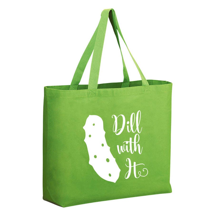 Dill With It Tote Bag Tote Bag Farmers Market Tote Pickles