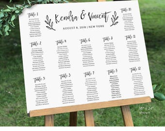 Seating Chart Template, Printable Seating Plan, Instant Download, Printable, 100% Editable Template, Rustic Wedding, Digital, DIY #018-214SC