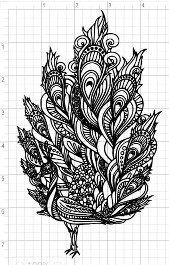 Download Mandala Style Peacock Design SVG PDF EPS Dxf & Studio 3 Cut