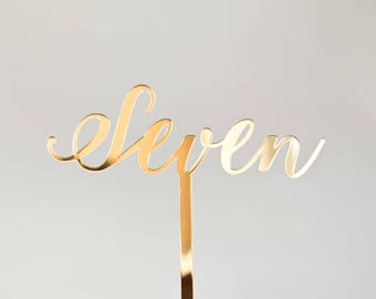 7" Gold mirror acrylic Table Numbers, Wedding Table Numbers, Wedding Table Decor, Table Numbers, Silver wedding Table Numbers