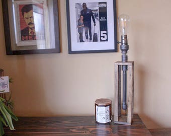 Industrial Lamp, edison led lamp, Rustic pipe lamp / Rustic lighting / reading desk lamp / Office decor / steampunk lamp / Unique light