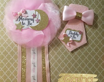 Twinkle Twinkle Little Star Baby Shower Corsage/ Twinkle Twinkle Little Star Theme/ Twinkle Twinkle Mommy To Be Pin/ Daddy To Be Pin