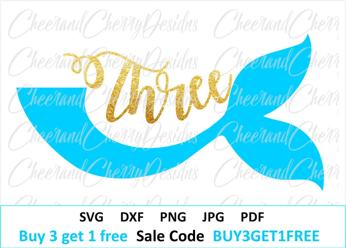 Download Third Birthday Svg Mermaid birthday SVG Sea svg Three svg file