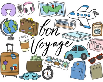 TRAVEL CLIPART, clip art, travel, cute, doodles, vector clipart, airplane clipart, doodle clipart, hand-drawn clipart, and MORE!