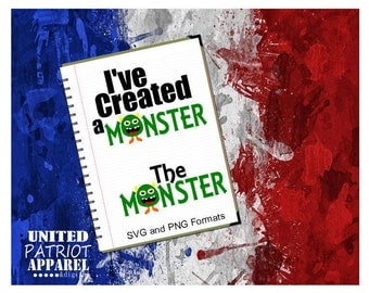 Created a Monster SVG, Mommy and me svg, Monster SVG, svg monster, PNG format
