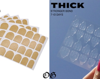 Clear Adhesive Nail Tabs for Press on Nail Sets | Thin or Thick
