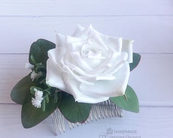 White Garden Rose Hair white rose hair clip | etsy White Garden Rose Hair white rose hair clip | etsy