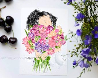 Custom portrait Custom art Watercolor portrait Portrait from photo Personalize portrait Custom drawing Custom painting Digital Gift idea