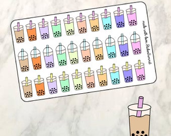 Bubble Tea Planner Stickers