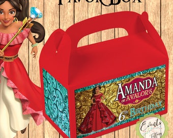 Elena of Avalor Inspired Favor Box, Elena of Avalor Inspired Treat Box, Elena of Avalor Party Boxes - Set of 12