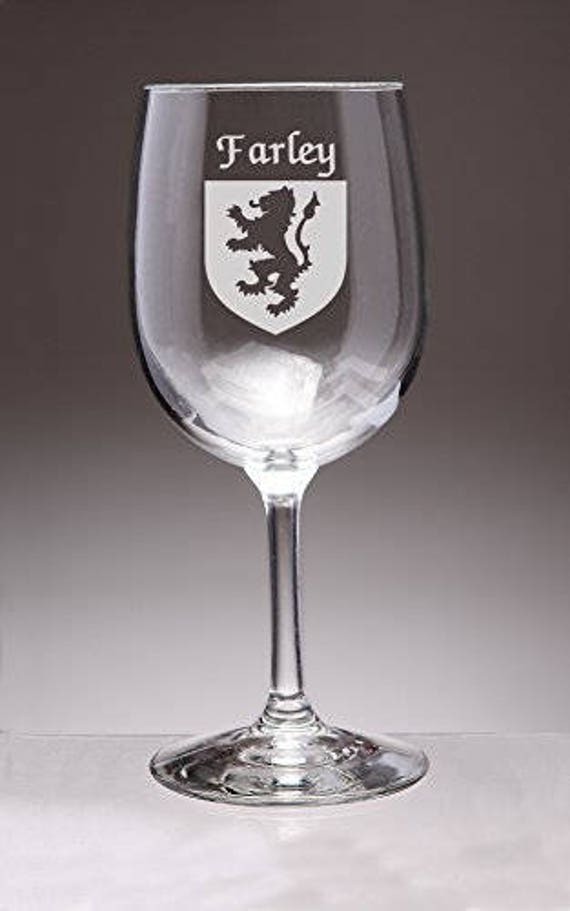 Farley Irish Coat of Arms Wine Glasses Set of 4 Sand
