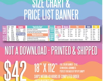 LLR Size Chart & Price List Banner