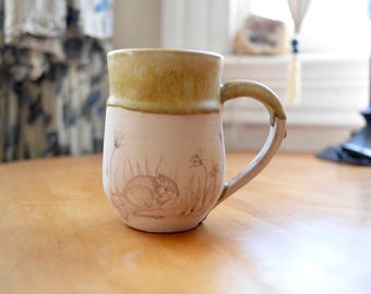 Hand-thrown Stoneware Ceramic Mug | Original Design | Kangaroo Rat