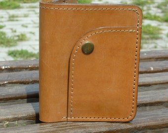 Leather Passport Wallet, Handmade, bi-fold wallet