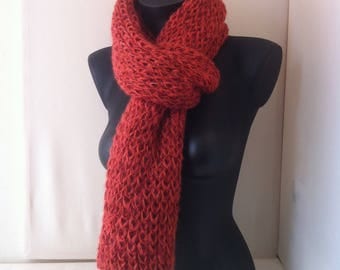 Scarf silk and alpaca "knitted"