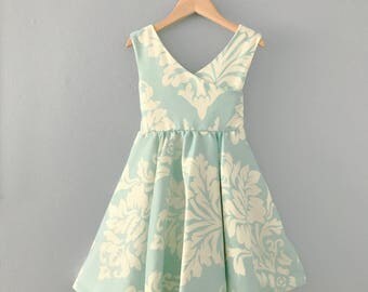 A Dee - Girls Pastel Parlour Jersey dress with ice cream frill