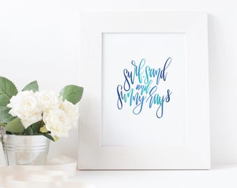 Surf, sand, and sunny rays, quote, digital download, wall art, watercolor