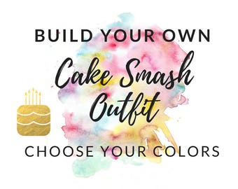 Cake Smash Outfit Boy - Choose Your Colors - Build Your Own - First Birthday Boy Outfit - Hat, Bow Tie, Suspenders, Diaper Cover Set