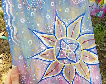 original abstract mandala painting "Breezy"