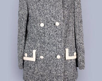 1960's Lilli Ann MOD Black & White Vintage Blazer Jacket