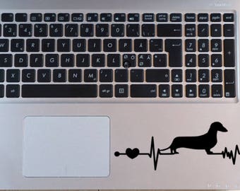 Dachshund Car Decal ~ Doxie Heartbeat Window Decal ~ Weiner Dog EKG Laptop Decal ~ Dog Lover Gift ~ I love Dachshunds ~ Dog Car Decal