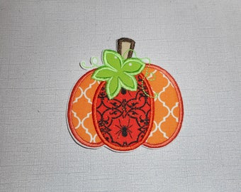 Halloween Pumpkin Ready to Ship Free Shipping Machine Embroidery iron on applique .
