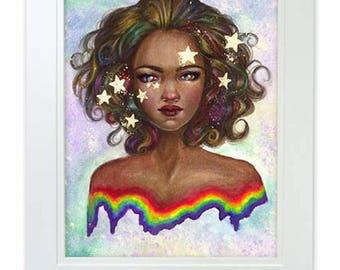 Dipped in Stars and Rainbows 8x10 Art Print by Selina Fenech