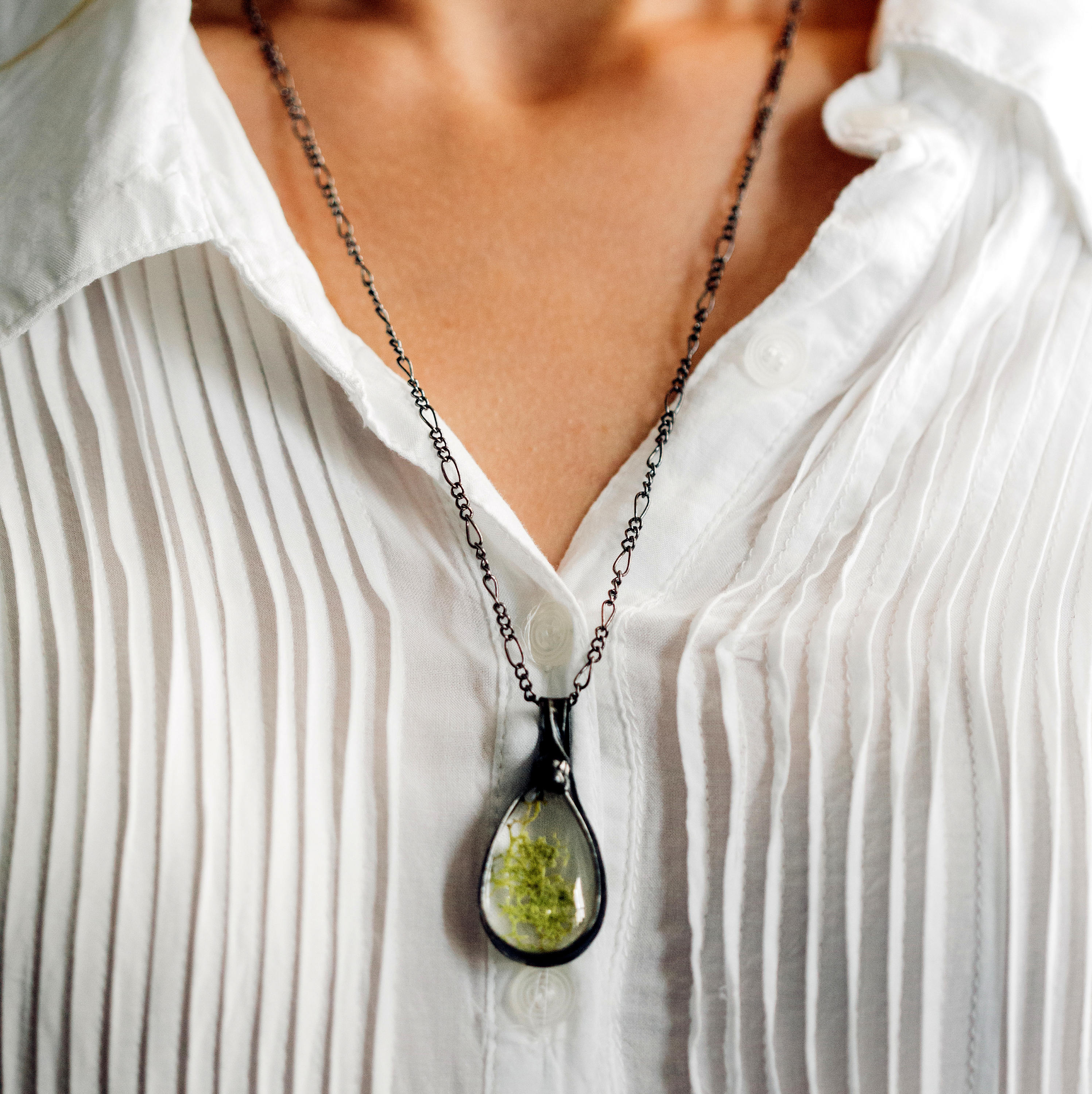 Moss Necklace Real Moss Jewelry Terrarium Jewelry Boho