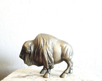 Vintage Brass Buffalo // Solid Brass Bison