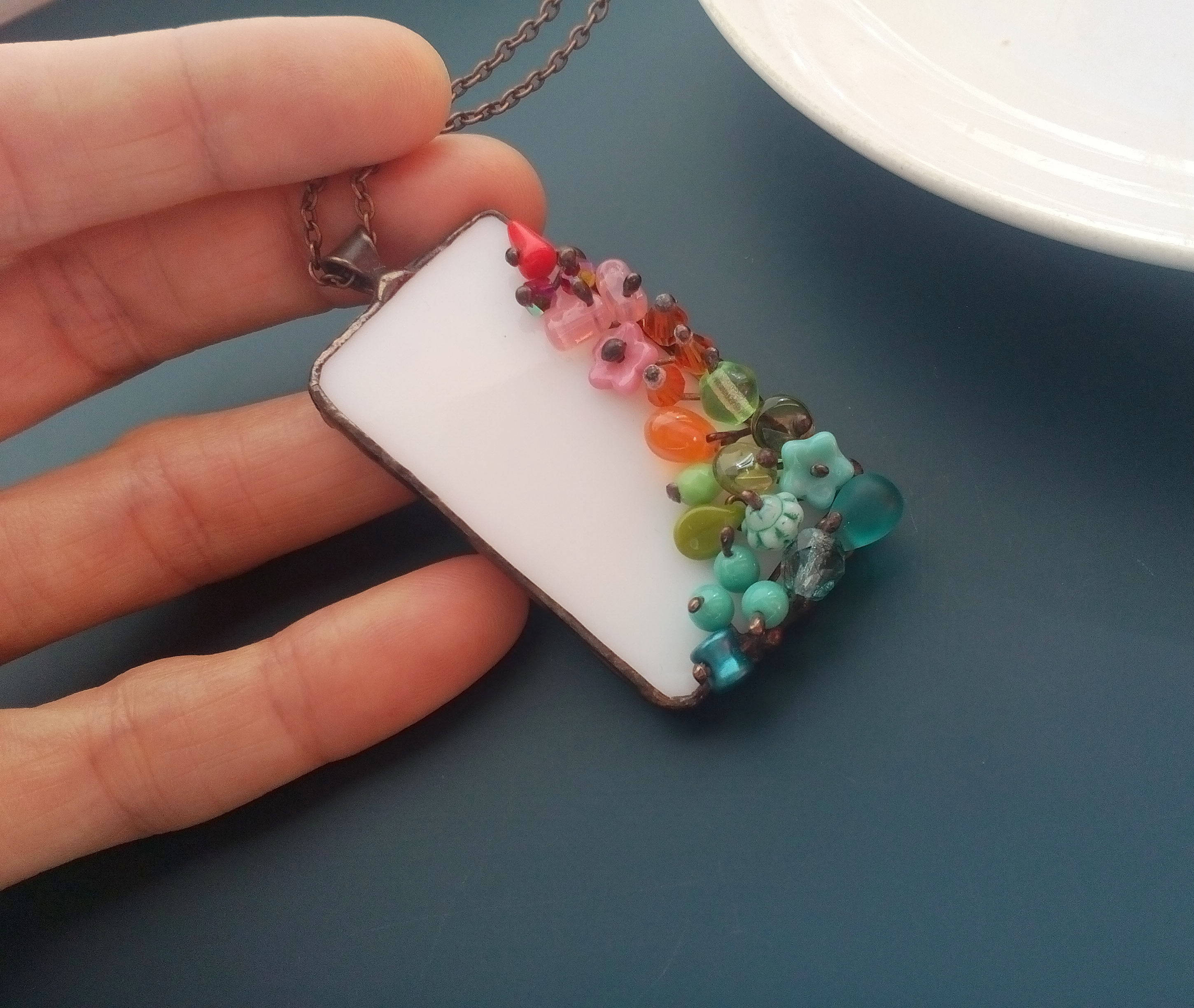 Stained glass jewelry statement jewelry gift for women