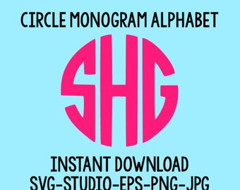Circle Monogram Svg, Monogram Letters, Circle Monogram Font, Cut Files For Cricut, Cut Files For Silhouette