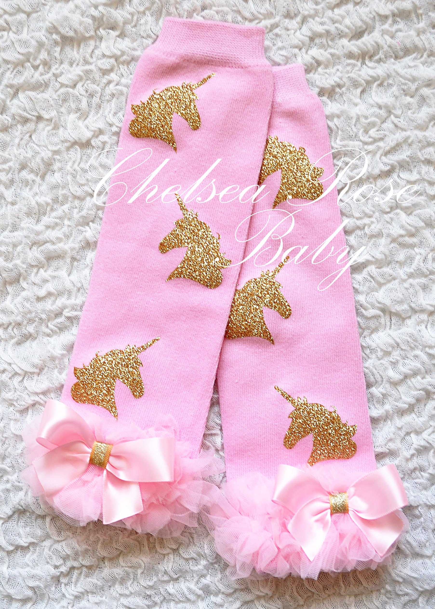 Pink gold UNICORN leg warmers baby leg warmers girls leg