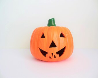 Halloween Jack O Lantern Ceramic Happy Pumpkin for Votive or Battery Operated Candle