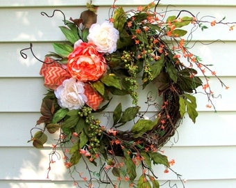 All season wreath, Rustic wreath, front door, every day wreath, berry wreath, twig wreath, rustic wall decor, country home decor, farmhouse