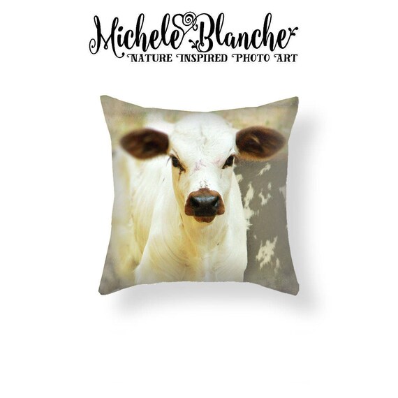 Calf Photo Pillow Baby Cow Pillow Cover Rustic Farm House